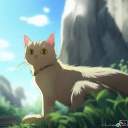 tabby cat animal, anime, ultra-detailed, white background, HD design by makoto shinkai, Granblue Fantasy