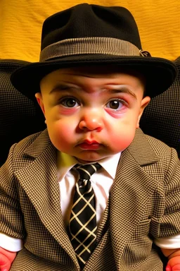 Baby Mafia boss as Al Capone