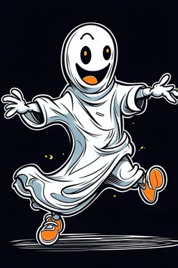 GHOST CARTOON DANCING STYLE OF HIROKU OGAI