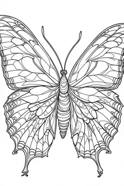 outline art for Butterflies coloring pages with sitch, white background, Sketch style, full body, only use outline, dementia patients style, clean line art, white background, no shadows and clear and well outlined.