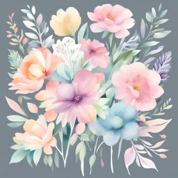 Watercolor Pastle Flower bouquet clipart pack, Commercial use |PNG File | Instant download | Scrapbooking | Art & craft project Active