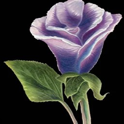 purple flower, greeting card illustration