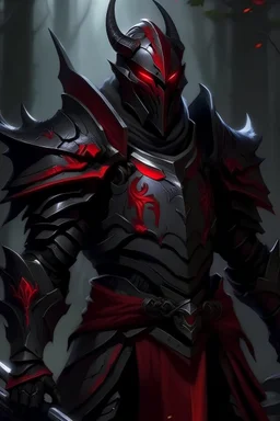 black and red echo knight nohelmet black eyes dnd