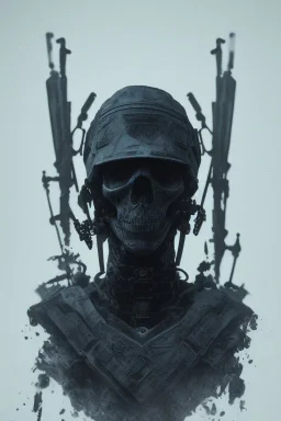 All Black british soldier, ghost, wearing high tech skull mask, white smoke, dark, rage, sorrow, high definition, ultra 8 k, volumetric lighting, blue fire, fog