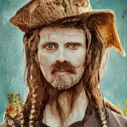 Portrait of Courtney Gains as a ruggedly handsome but joyful roguish pirate, charismatic, attractive male, masculine, perfect, precisely detailed, lightly freckled face, meticulously detailed multi-hued ginger carrot colored cherry fire red hair; Malachai of the corn; fantasy, intricate, elegant, highly detailed, digital painting, artstation, concept art, matte, sharp focus, illustration, art by artgerm and greg rutkowski and alphonse mucha