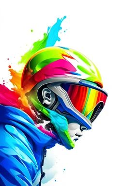 picture of imagine what is in the mind of an young ski athlete while focusing before race; colorfull realistic or nice and clear