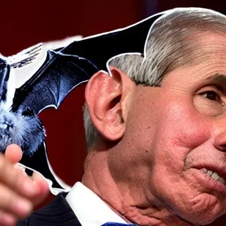 dr. Anthony fauci giant ears eating a bat