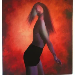 Full body portrait, painting, medium shot lady body made of Volumetric smoke