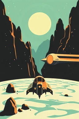 art nouveau style spaceships simple