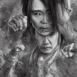 Insanely detailed portrait character of stephen chow :: perfect proportions :: flawless perfect hands :: by Artgerm, Greg Olsen, Pixar, WLOP :: hyperrealistic, hyper detailed, photorealistic :: a masterpiece, incredible composition, amazing depth, imposing, meticulously composed, 8k :: unreal engine :: Mappa studios :: detailed matte painting, deep color, fantastical, intricate detail, splash screen, complementary colors, fantasy concept art, 8k resolution trending on Artstation Unreal Engine 5