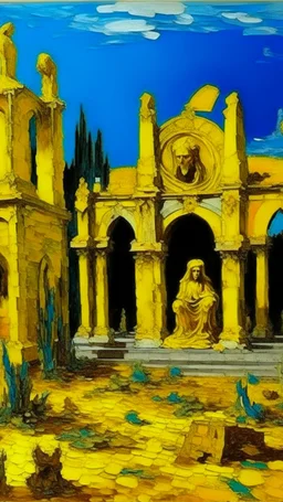 Yellow angelic ruins painted by Vincent van Gogh