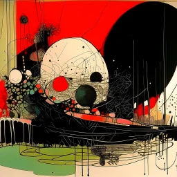 Global warming graph schema, abstract surrealism,symbolism by Graham Sutherland and Arthur Secunda, The curse of adverse suggestion, by Victor Pasmore and Tracey Adams, mind-bending illustration hiper detailed alusive and explicite