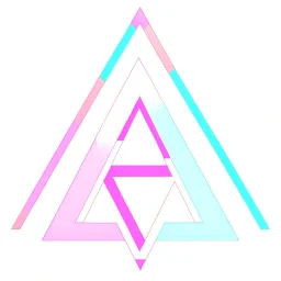 H&M logo, triangle and ruler symbols, pastel colors