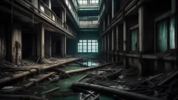 time loop repeating life in a abandoned building, at first I was alive and then I died there and I helped the soul to get out of there and all the souls left this building a flowing stream