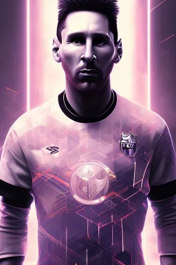 lionel Messi face style cyberpunk