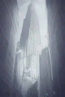 surrealis monochrome A fragmented, surreal sculpture liguid blue color of photorealistic image 3d,psychedelic art glossy emerging from devilish a crumbling empire state building. The face appear and intricate details, evoking a haunting expression. set against a backdrop of stormy, cloud-filled skies. bauhaus art The overall tone is dark and moody, suggesting themes of decay and transformation.