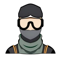 Avatar of a man wearing a black half ski mask and aviator glasses