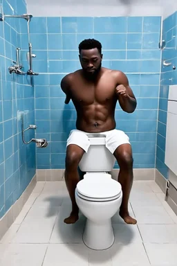 schwarzer mann auf dem klo scheisst massiv