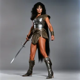 [Jason and the Argonauts (1963)] the barbarian woman with fury boots in titanium scale armour