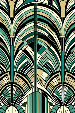 Art Deco-inspired patterns and shapes