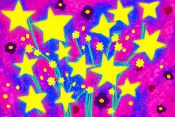 Abstract flowers wi5 stars