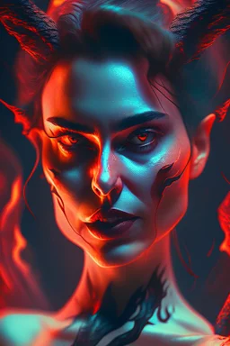 portrait of a woman dance with the devil, high delicate defined details, beautiful, atmospheric, matte, 3 d 8 k octane rendered, sharp focus, illustration, high detail, ultra realistic, highly saturated colors