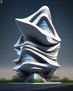 Casa geométrica en proporción aurea, estilo Zaha Hadid, calidad ultra, hiper realista, hiperdetallada, 3D 8K