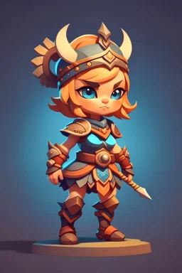 stylized cute warrior for video games