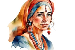 Portrait Morocco watercolor clipart