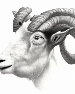 head of a goat drawn in pencil