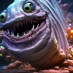 fluid ink angler fish creature, unreal engine 5, 8k resolution, photorealistic, ultra detailed