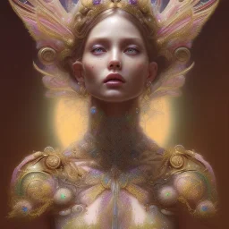 beautiful goddess, wearing gown of gemstones | fantasy, hyper-detailed, accurate anatomy, symmetrical facial features, sharp focus, volumetric lighting, 16k | karol bak, yoshitaka amano, tom bagshaw, aurora, zbrush cel-shaded, cgsociety | ethereal beautiful astral vaporwave storybook illustration, dark fantasy