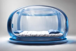Kapsul transparan tempat tidur sosok Avatar biru