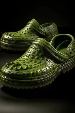 crocs from a pillow in the style of Rick Ovens with