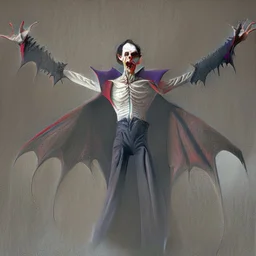 a vampire with arms outstretched viewed from the side