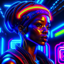 An African Image viewplus cinematic pack, ultra HD, cinematic, detailed, digital painting, character design by a top-tier artist, trending on artstation, futuristic cyberpunk background, neon glow, dynamic lighting, 4k resolution