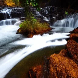 Cybeepuck picture, Beautiful water falls from floating island in the sky