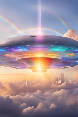 ufo rainbow, cité cristal très futuriste ultra moderne, ufos fleet, intergalactic,