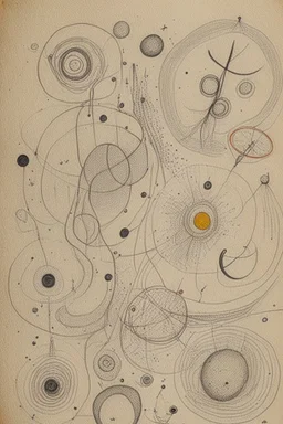 Detailed Kandinsky circles with Sketchy pencil outlines