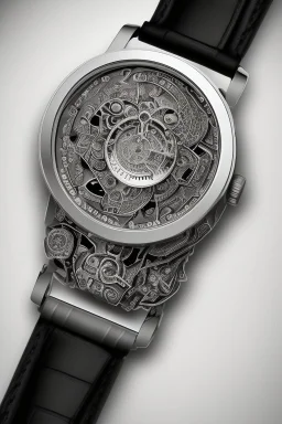 Black wristwatch decorated with ester flower