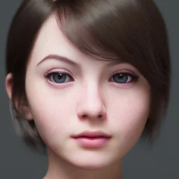 potrait girl look beautiful, eyes like ocean blue, short hair, smile, 8k, rtx, eyebrows like serious, facing left, real, cute, shy expression, hyper realistis