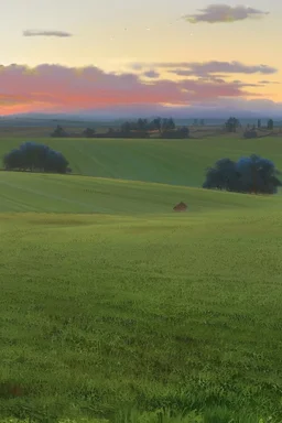 A beautiful classical painting of a field