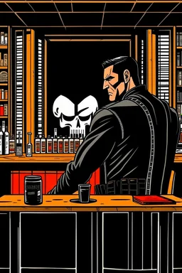 punisher sku;; CITY MEETING INSIDE THE WHISKEY BAR the style of Hiroshi Nagai