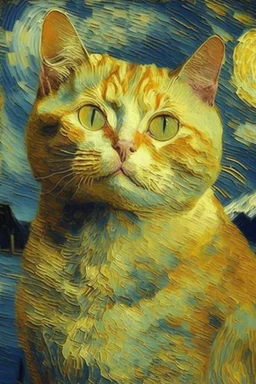 Portrait of a cat by Van Gogh