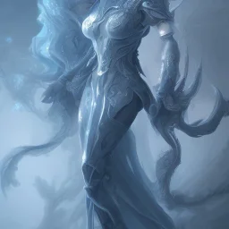  blue woman, majestic, ice fractal, Fantasy, Illustration,Character Design, magician