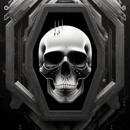 cyberpunk style ink ball skull picture in detailed frame, big black eyes, unreal engine 5, 8k resolution, photorealistic, ultra detailed, frame extreme accurate