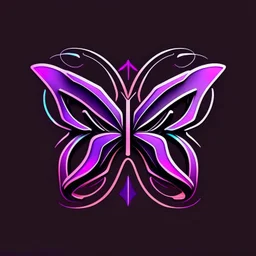 symetry!!, butterfly!!, logo, NFT, colorful, cyberpunk, neon punk, curves, lines, simple, gradient, creative