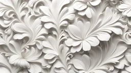 Hyper Realistic Abstract White Floral Patterns White Wall