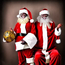 photograph, Santa is African tribal wiseman, wizards and angels