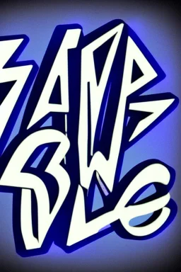 Write Text: "ZOMAC", Logo in Style of the doors, Black on White, Blue outlines, glowing